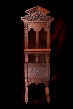 Image of easel carved by Kate Baker, ca. 1880.