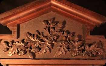 Detail image of easel carved by Kate Baker, ca. 1880.