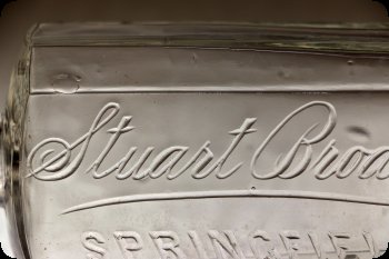 Image of detail of Broadwell Pharmaceutical bottle.