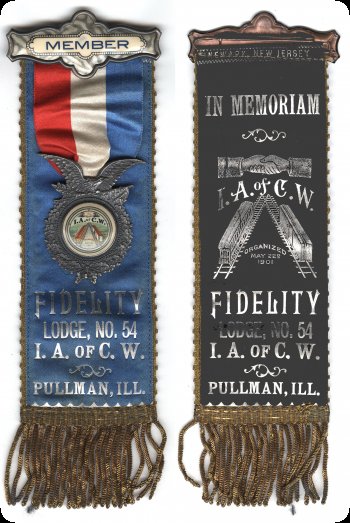 Image of Fidelity Lodge No. 54, I.A. of C.W. Fraternal Ribbon