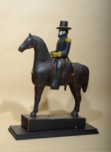 Image of General Grant on horseback, hand-carved and painted wood sculpture, Frank Pierson Richards, ca. 1880-1888 