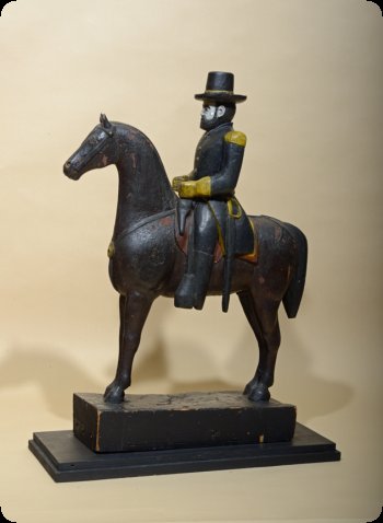 Image of General Grant on horseback, hand-carved and painted wood sculpture, Frank Pierson Richards, ca. 1880-1888 