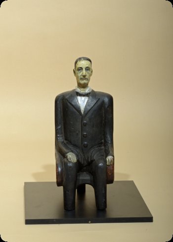 Image of Governor Emmerson, hand-carved and painted wood sculpture, Frank Pierson Richards, ca. 1880-1888
