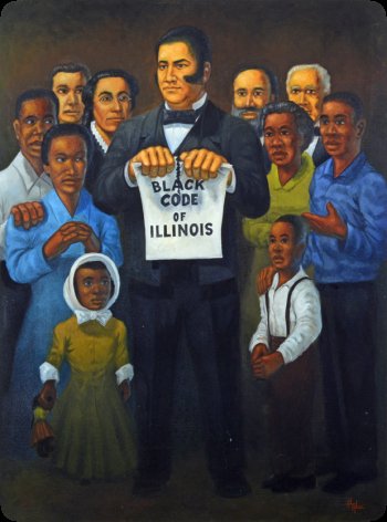 Image of John Jones Fights for the Repeal of the Black Code, oil painting, Alfred Jackson Tyler, 1963