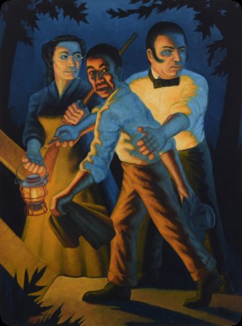 Image of John Jones and his Wife Aid a Fugitive, oil painting, Alfred Jackson Tyler, 1963