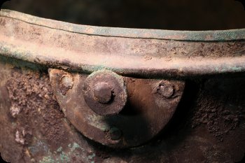 Detail image of kettle from the Rhoads Kickapoo Indian village site.