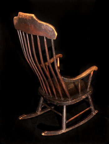 Image of Windsor-style rocking chair that belonged to Conrad Will, namesake of Will County.