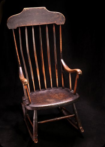 Image of Windsor-style rocking chair that belonged to Conrad Will, namesake of Will County.