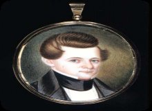 Image of miniature portrait of Isaac V.W. Ducher, watercolor on ivory in engraved gold case, Phillip Oscar Jenkins, 1841